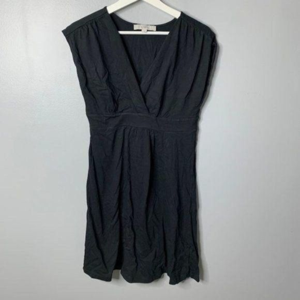 Loft Black Cross Over Dress